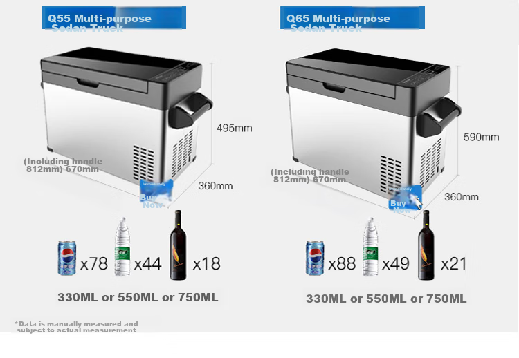QIXUAN Q18 Car Refrigerator, Mini Fridge with Compressor Cooling, Freezing And Refrigeration Capabilities, Can Form Ice, Outdoor And Home Appliance 24