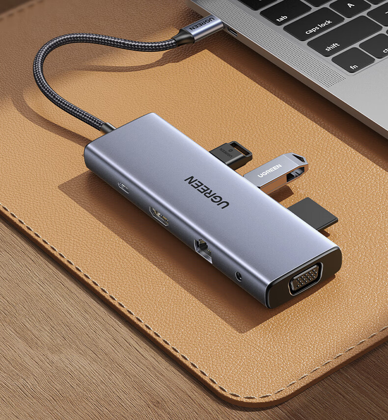 UGREEN Type-C Expansion Dock, USB Hub, HDMI/VGA Port Adapter, Card Reader, Compatible with Apple MacBook Air, Huawei, Lenovo Laptops 3