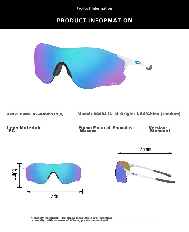 OAKLEY Cycling Glasses, Goggles, Sunglasses, EVZERO BLADES Sports Running Windproof Sunglasses 9454A 2