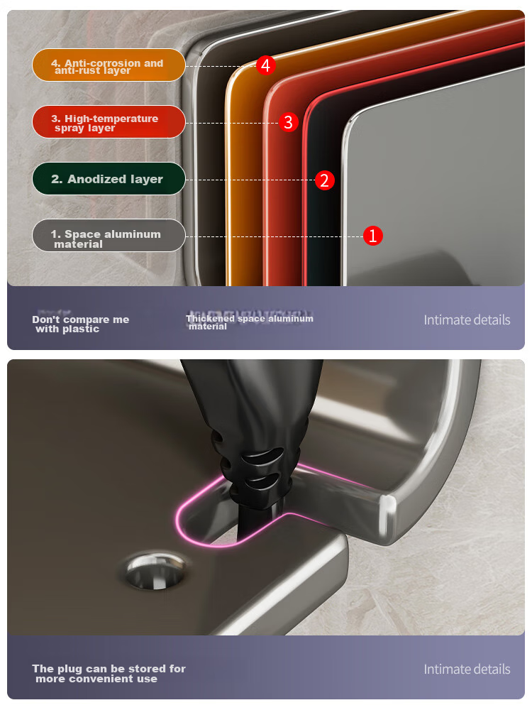 Meiruide Lazy Hair Dryer Holder, No Drilling Required, Bathroom Hairdryer Stand, Electric Hair Dryer Rack, Hands-Free Design for Convenience 5