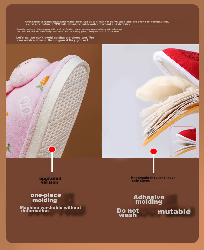 TUDOUWU Children's Slippers, Baby Cloth Slippers for Boys And Girls, Non-Slip Infant Toddler Breathable Cloth Slippers, Dinosaur Pattern, Size 150 2