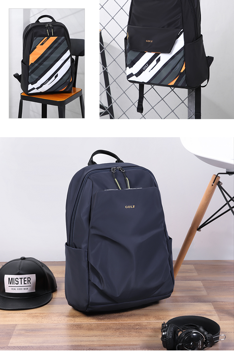 GOLF Backpack for Men, Water-Resistant Travel Backpack, 15.6-Inch Laptop Bag, Student Schoolbag, Commuter Business Trip Backpack 46
