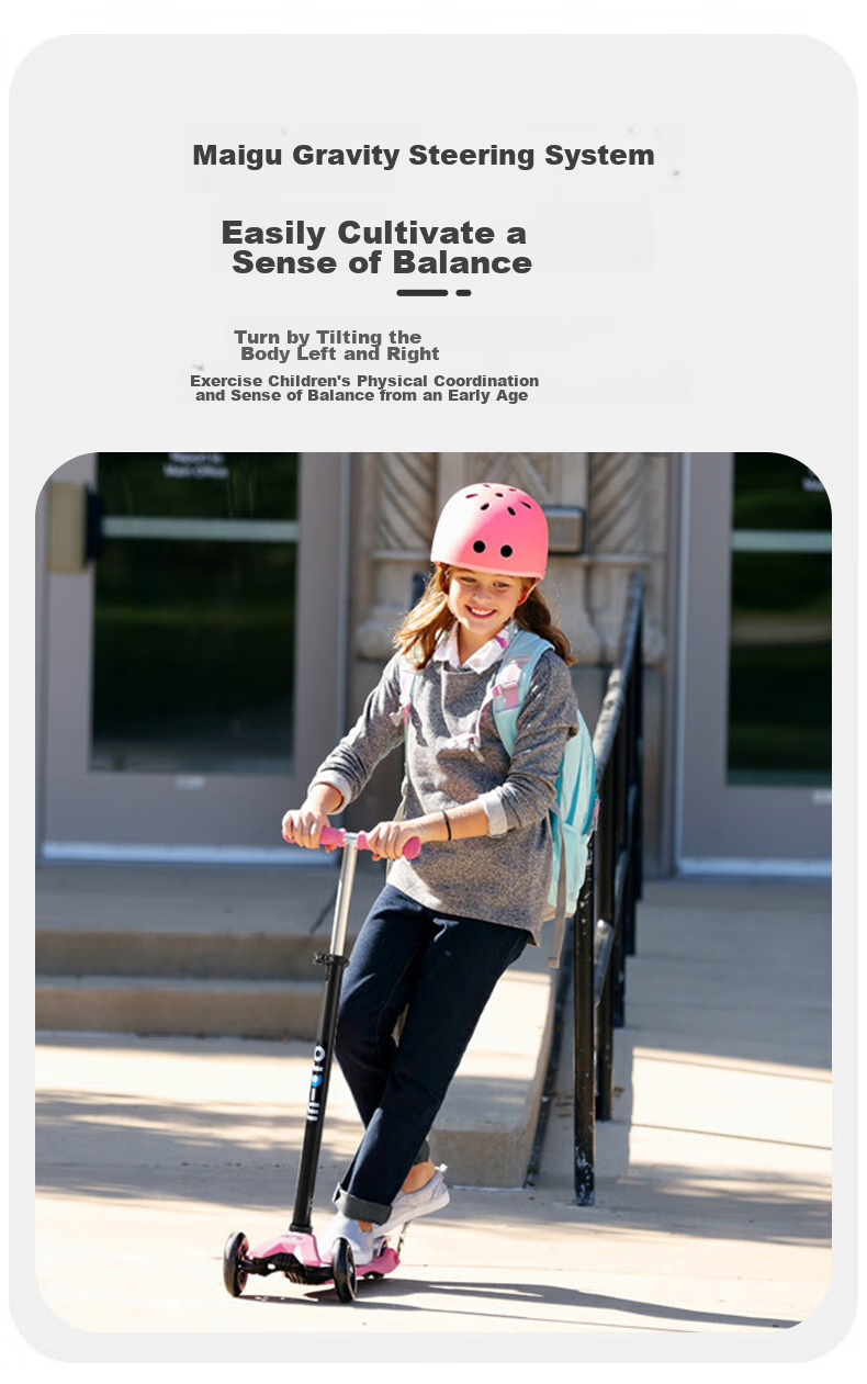 Micro Maiguo Children's Scooter for Ages 6-12, Big Kids' Kick Scooter, Roller Skateboard for 10-Year Children, Pink Color 4