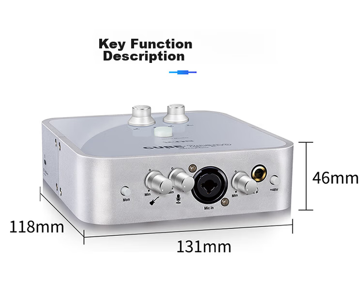 Aiken ICON 2nano External Sound Card Live Streaming Device, Streamer Live Singing Shouting Microphone, Mobile Phone Computer Professional Recording Karaoke Singing Sound Card Equipment ICON Single Sound Card 12