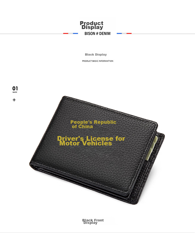 Meizhouyeniou Driver's License Holder, Leather Card Holder, Top-Grain Cowhide Wallet, Black Birthday Gift for Boyfriend 10