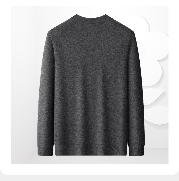 MONTAGUT Mulberry Silk Autumn And Winter Men's Cotton Wool Sweater, V-Neck Pullover, Warm Knitted Sweater, Black, 2XL 12