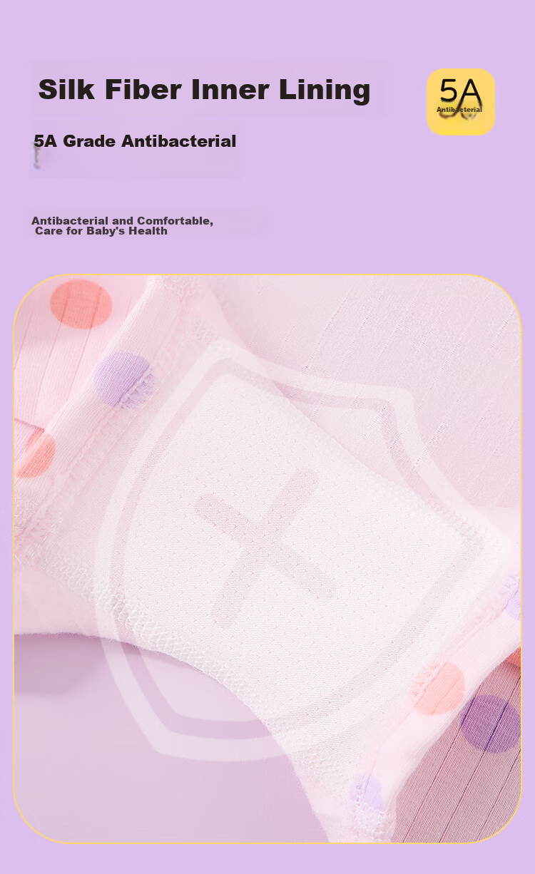 LangSha Children's Underwear, Girls' Underwear, 5A Antibacterial, Pure Cotton Boyshorts for Young Girls, 4-Pack, Kite And Little Rabbit Design, Size 140 5