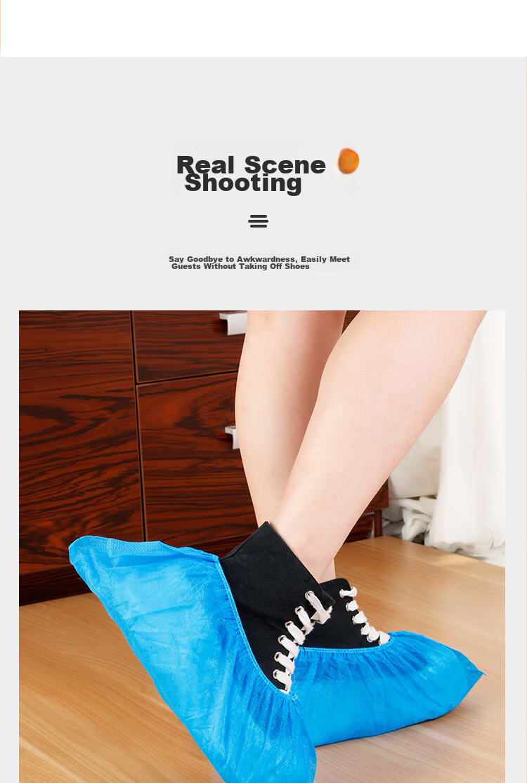 YOUAO Disposable Shoe Covers, Non-Woven Fabric, 100 Pieces, Extra Thick, Indoor Breathable, Dust-Proof Foot Covers, Wear-Resistant, Non-Slip, Enlarged Size, 400g 11