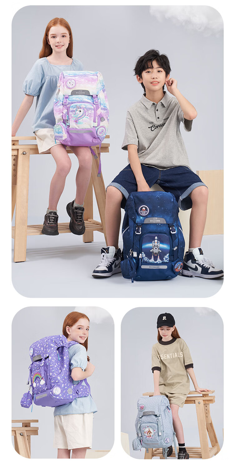 Beckmann Norwegian Primary School Spine-Protecting Backpack, Large Capacity, Stylish, Load-Reducing, for Boys And Girls in Grades 4-6, Children's Backpack 23
