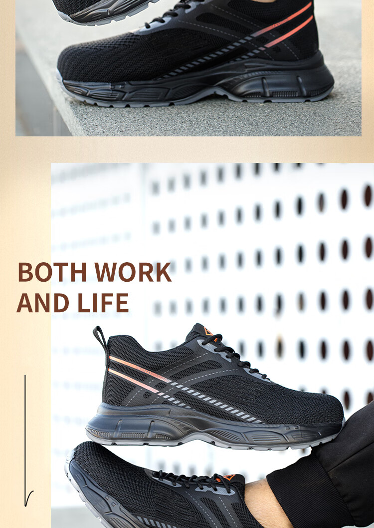 Dinggu Safety Shoes for Men, Lightweight Steel Toe Cap, Anti-Smashing, Puncture-Resistant, Wear-Resistant, All-Season Safety Work Site Shoes 922B42 1
