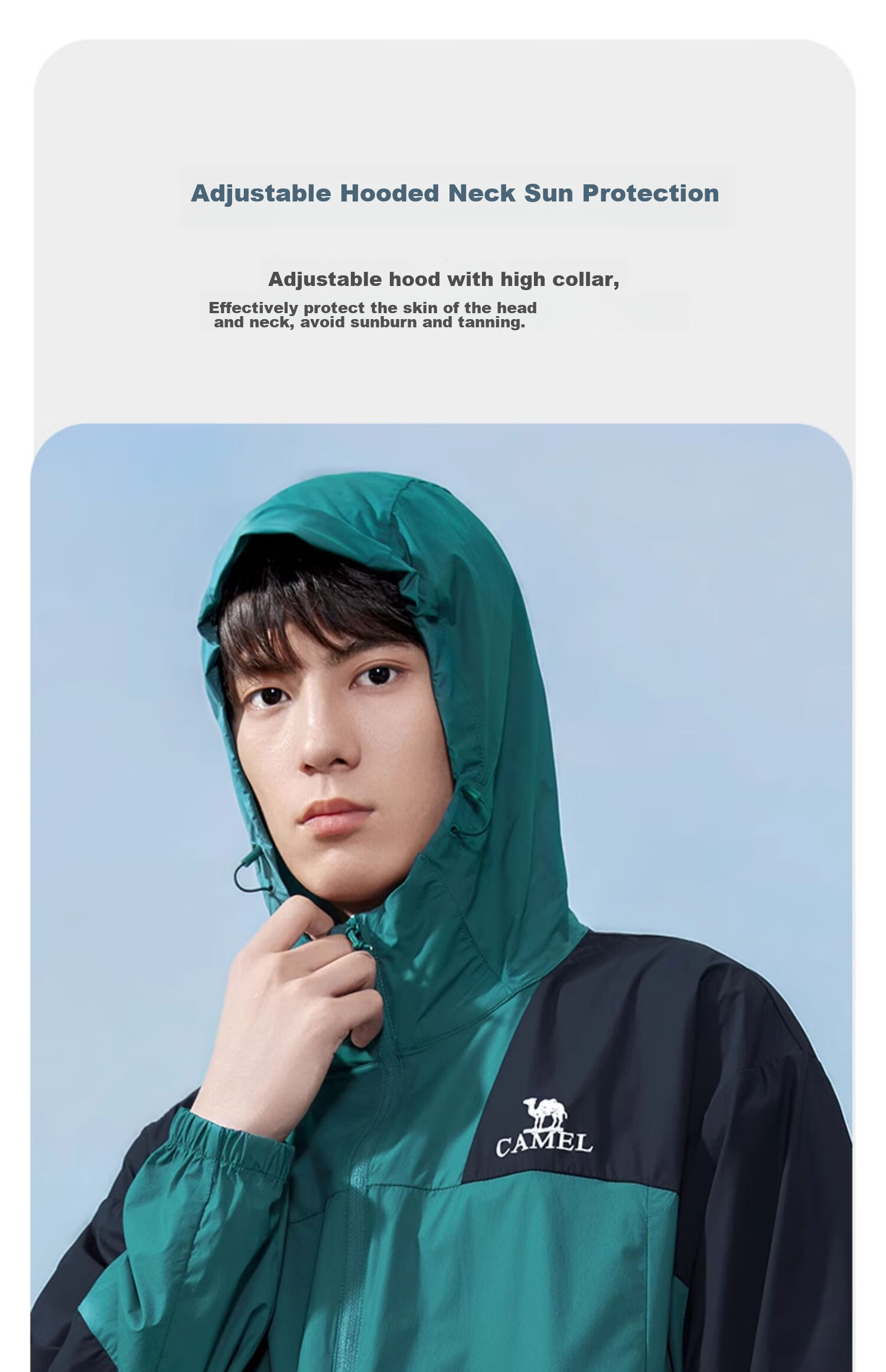 CAMEL Outdoor Sun Protection Clothing, 2024 New Product, Ice-Cool Breathable UV-Resistant Fashion Color Block Sun Protection Garment, O086 2XL 13