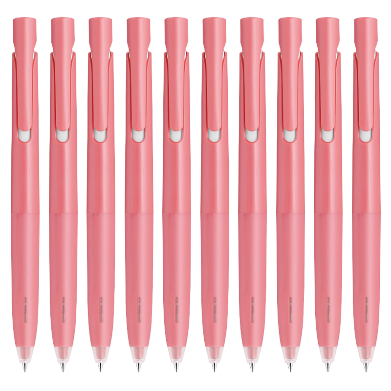 ZEBRA Stationery Award-Winning Gel Pen, 0.5mm Bullet Tip, Retractable Signing Pen, BLen Quick-Drying Vibration-Reducing Exam Pen, JJZ66, Coral Pink Barrel with Black Ink, Pack of 10