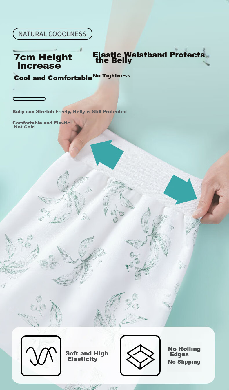 Nanjiren Washable Baby Diaper Cover, High-Waist Breathable Waterproof Diaper Pad, Anti-Side Leak, Colorful World 12