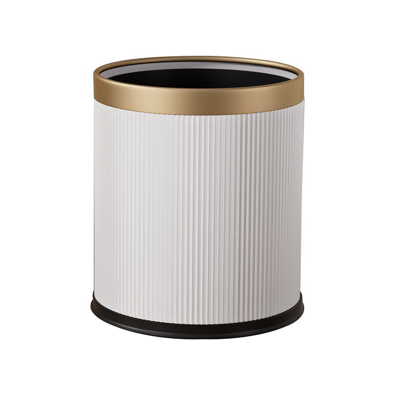 Feidasanhe Lidless Trash Can, 15L White Luxury High-End Double Bin Design for Home Living Room Bedroom Kitchen Office Bathroom