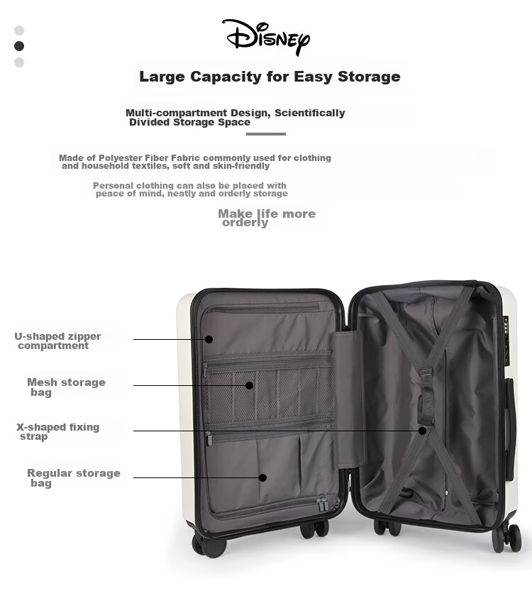 Mesuca Disney Luggage, Women's 20-Inch Suitcase, Travel Case, Cute Children's Luggage, Password Lock Suitcase, Carry-On Case 9