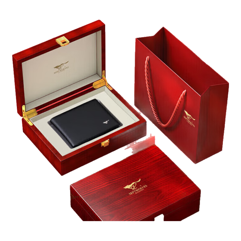 SEPTWOLVES Men's Genuine Leather Wallet, Card Holder, ID Holder, Gift Box, Birthday And Anniversary Present for Dad, Boyfriend, Husband