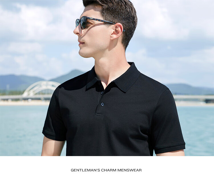 Andongniao [Double-Thread 100% Cotton] Men's High-End Polo Shirt, Smooth Short-Sleeve Summer Lightweight Luxury Collared Breathable Pique T-Shirt 12