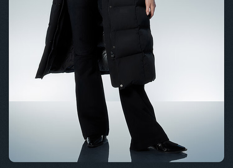Tanboer Women's Long down Coat with Hood, Waist-Cinching Slimming Effect, Thickened Warm Ladies' down Jacket 550890D Aurora Black 160 20