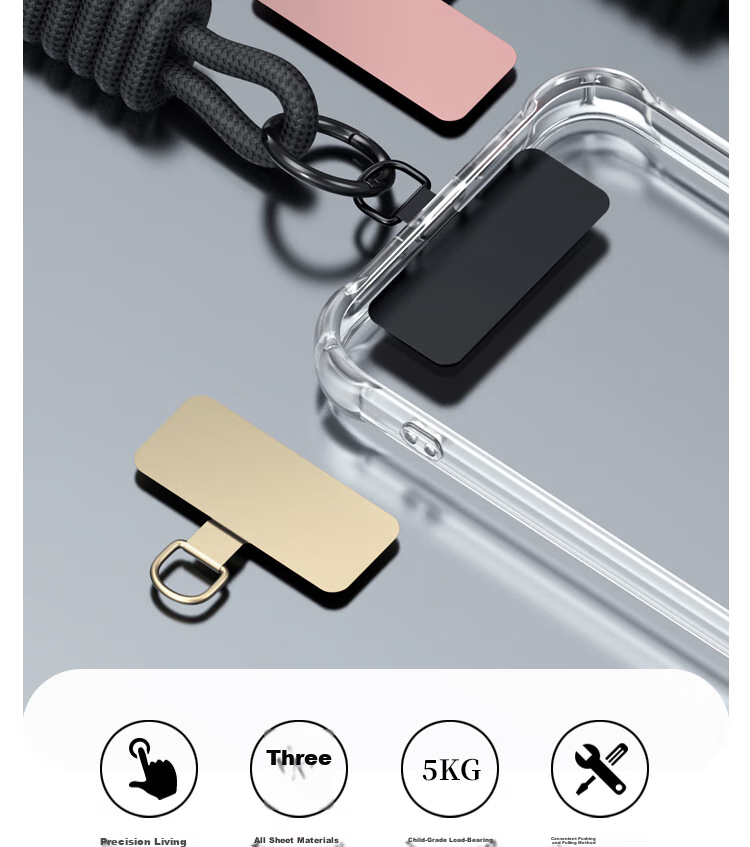 ESCASE Ultra-Thin Metal Clip Phone Case, Universal Clip-On Stand for Huawei, Apple, Android Phones, Lanyard Holder, Multi-Function Pad, Dopamine Compatible, Non-Blocking Case, MO3Pro Pink 2