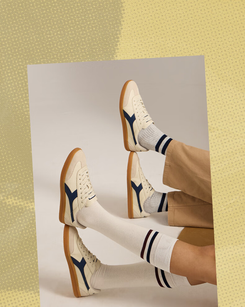 Diadora Men's And Women's Versatile Low-Top Casual Sneakers Saunter OG Beige/blue 37 6