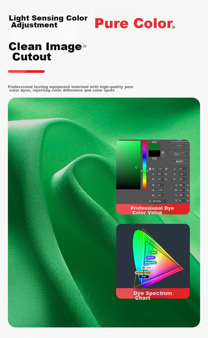 LATZZ 3*4 Meter Professional Live Streaming Green Screen Backdrop Cloth, Chroma Key Cloth, Thickened Solid Green Cloth Background, Photography Cloth, Video Recording Green Screen, Portable Green Cloth 7