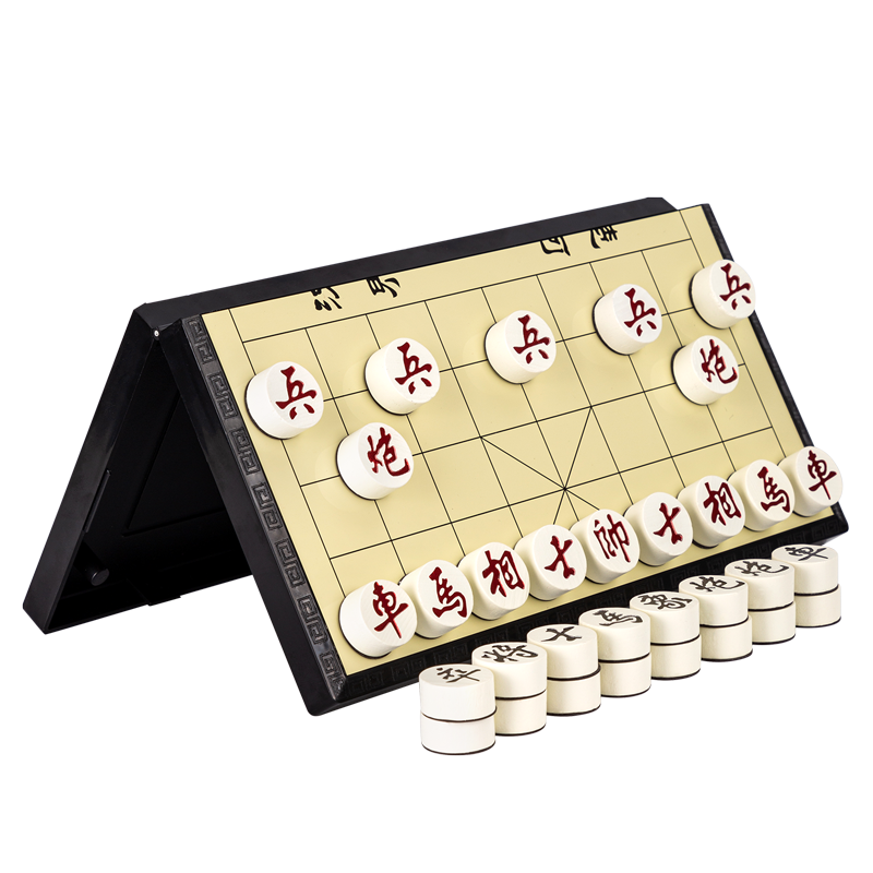 Deli Magnetic Chess And Checkers Set Portable Folding Board for Adults And Children Educational Camping Table Game Back-To Gift