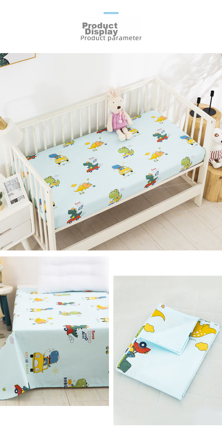 9I9 Baby Bed Sheet, Pure Cotton, Infant And Toddler Bed Sheet, Kindergarten School Opening, All Seasons, Class A, A158 Blue 11