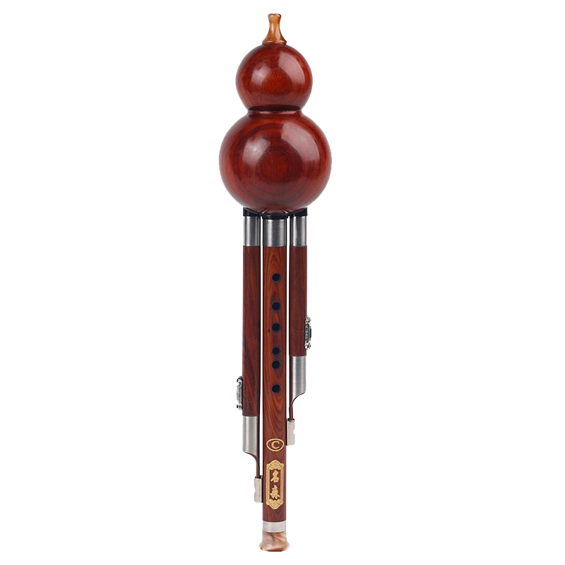 Minsine All Rosewood Three-Tone Hulusi in C Key for Beginners, Professional Performance, Grading Exams, Ethnic Wind Instrument Collection, Gift-Giving