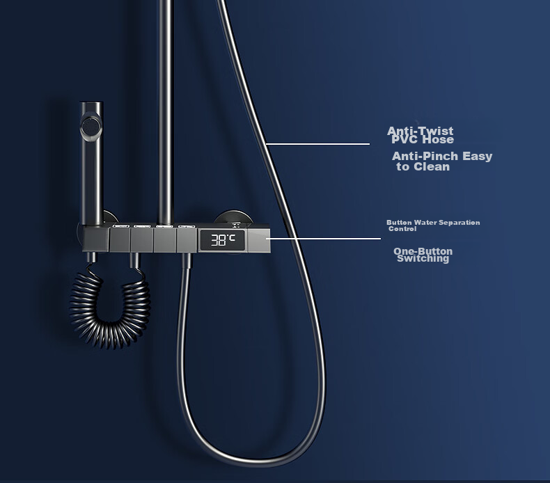 MEJUE Intelligent Shower Head Set, Shower Head Bathroom Spray Nozzle, Pressurized Shower System Z-05105 36