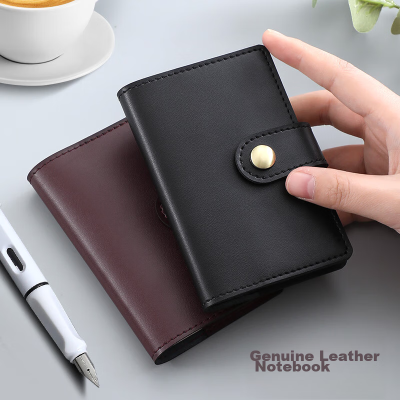 Jiaranheng A7 Genuine Leather Pocket Notebook, Portable, Carry-On, Mini Journal, Small Notebook, Planner, Diary, Customizable
