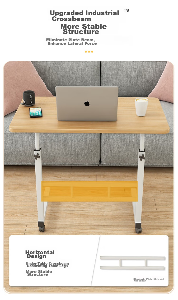 Anerya Computer Desk, Movable, Modern And Simple, Suitable for Small Apartments, Height Adjustable Small Table, 80x40CM, Pure White Color 9