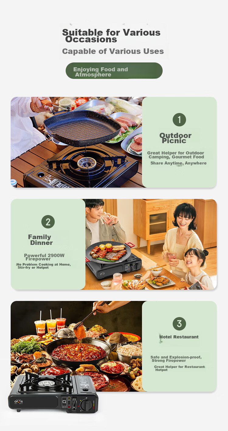 OFEIS Portable Stove, Explosion-Proof Outdoor Stove, Magnetic Stove, Camping Stove, Kasha Stove, Wilderness Gas Stove 18