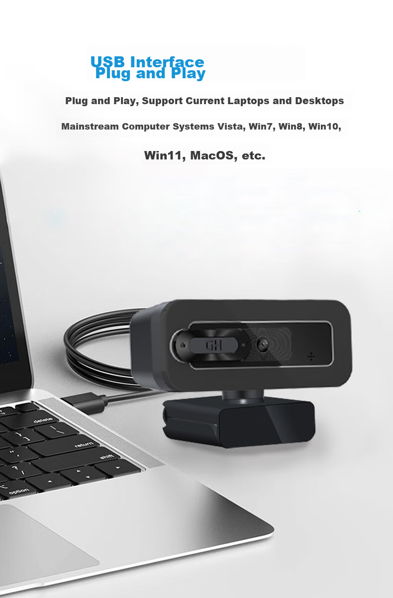 GESOBYTE C510 2K HD Live Streaming Webcam for Video Calls, Conferences, Online Teaching, Home Use, Exams, Research, Laptop And Desktop Computer with Built-In Microphone And USB Plug-And Desig 5
