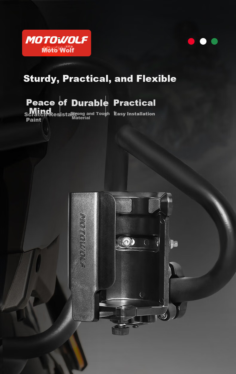 MOTOWOLF Motorcycle Cup Holder, Aluminum Alloy Riding Bumper Mounting Bracket, Electric Bike Bicycle Water Bottle Holder 1