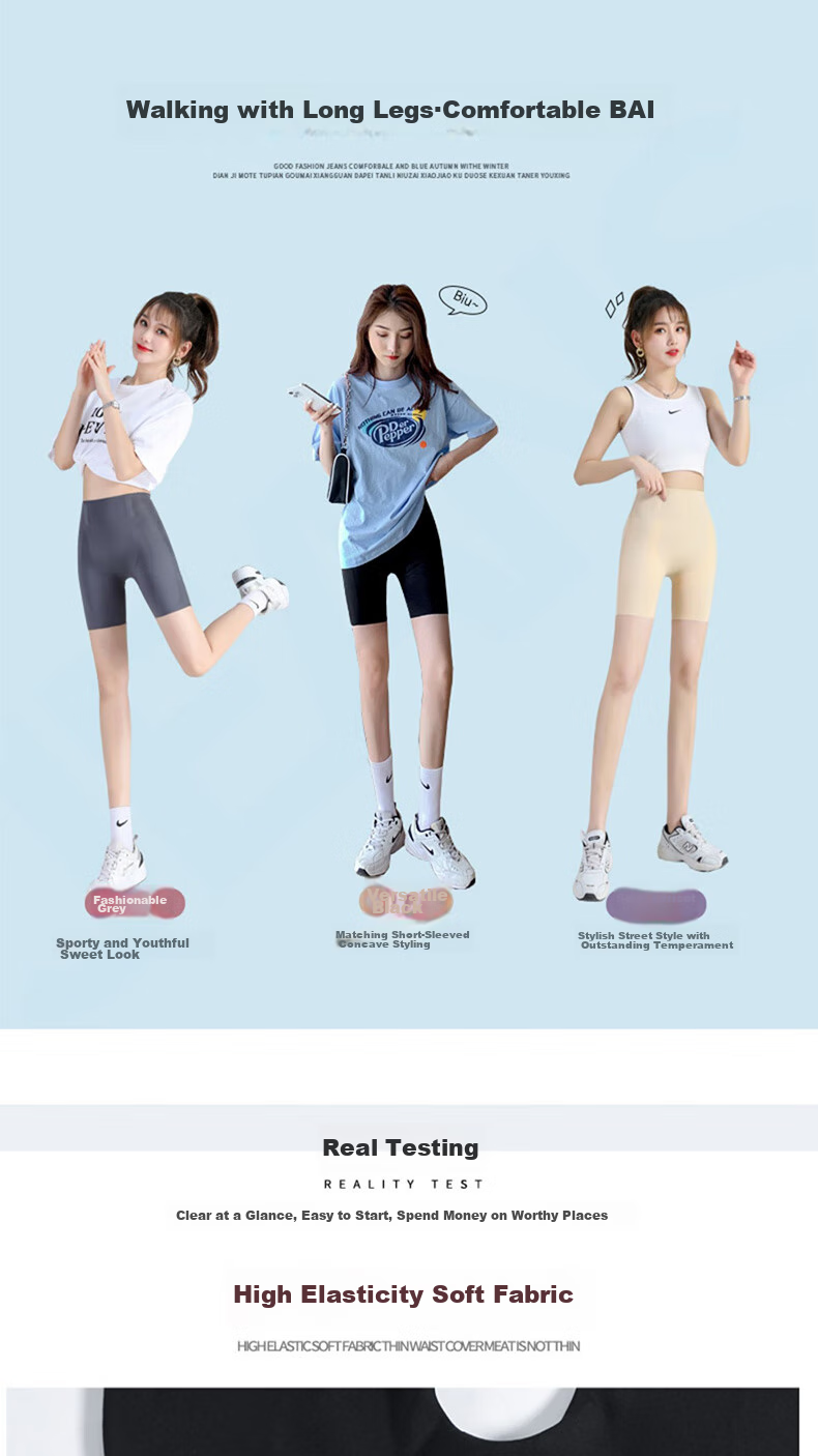 LangSha High-Waisted Tummy Control And Butt-Lifting Shorts for Women, Thin Seamless Shark-Shaped Floating Safety Shorts, Knee-Length Undershorts 17