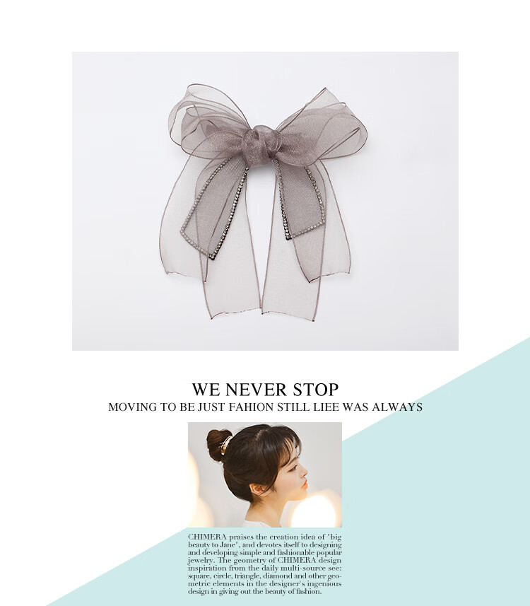 CHIMERA Korean Organza Bow Hair Clip, Ponytail Barrette, Half-Up Hairpin, Hair Accessory for Women, Mid-Autumn Festival Gift 12