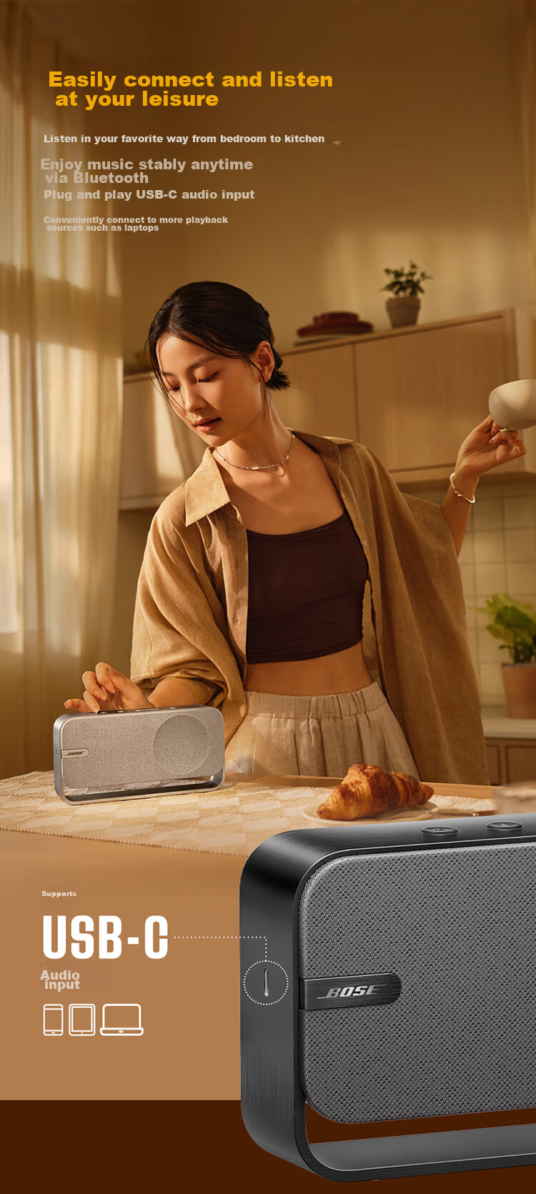 BOSE SoundLink Home Bluetooth Speaker - Cool Gray, Portable Mini Desktop Bluetooth Speaker, Upgraded Version, Gift for Travel And Home Use 8