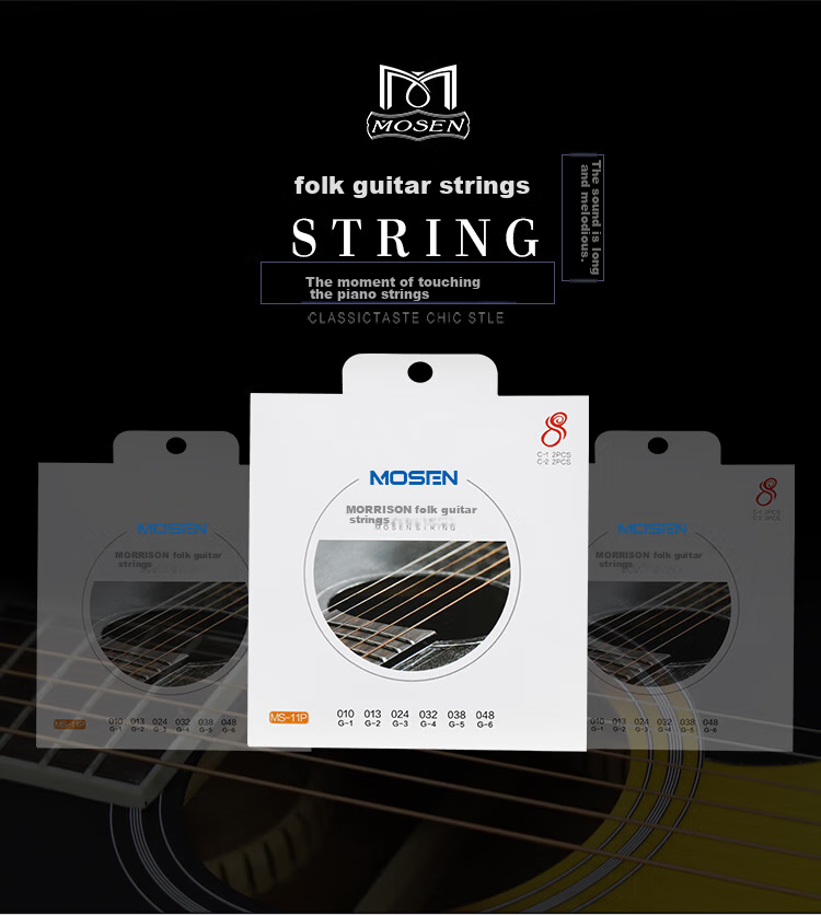 MOSEN MS-11P Folk Guitar Strings, Phosphor Bronze Guitar Strings, 8-Pack 1