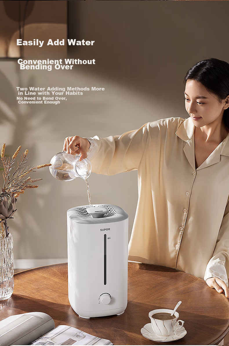SUPOR Humidifier for Bedroom, Home Use, Infant, Office Desk, Dormitory, Evaporative Mist Maker, Small Air Purifier EHTW-22A for Relieving Dry Throat, Nasal Congestion, Rhinitis, And Allergies 11