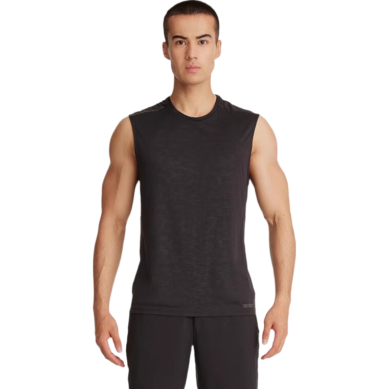 DECATHLON Men's Loose-Fitting Breathable Running Soft Sleeveless T-Shirt, Black XL-2506335