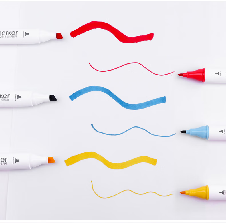 BAOKE MP2933 Dual-Tip Marker Pen, Triangular Barrel Alcohol-Based Student Art Drawing Children's Doodle Design Pen, 60-Color Set Watercolor Pen Art Education Painting Brush 7