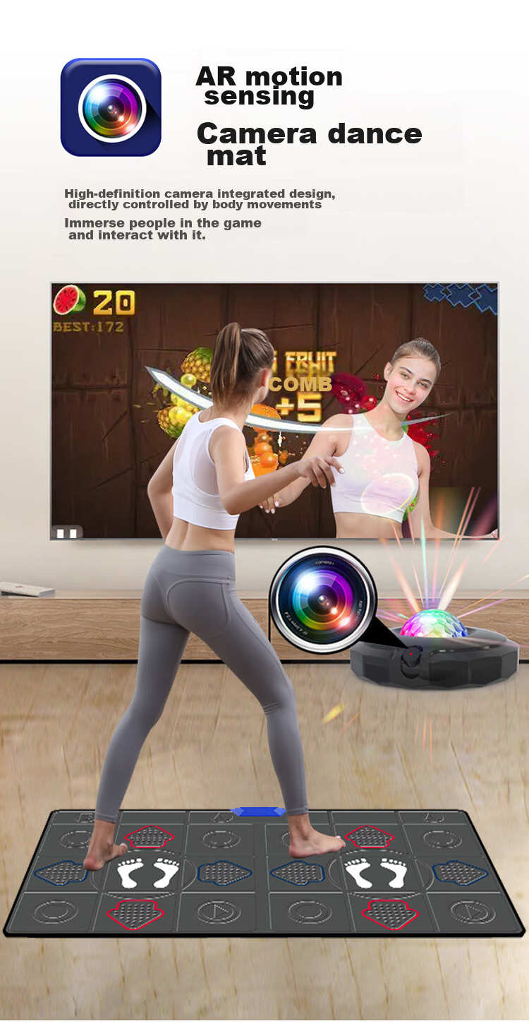 [Children's Birthday Gift] HongTai Double Wireless Dance Mat, Home TV Motion Sensor Camera, Running Mat 6
