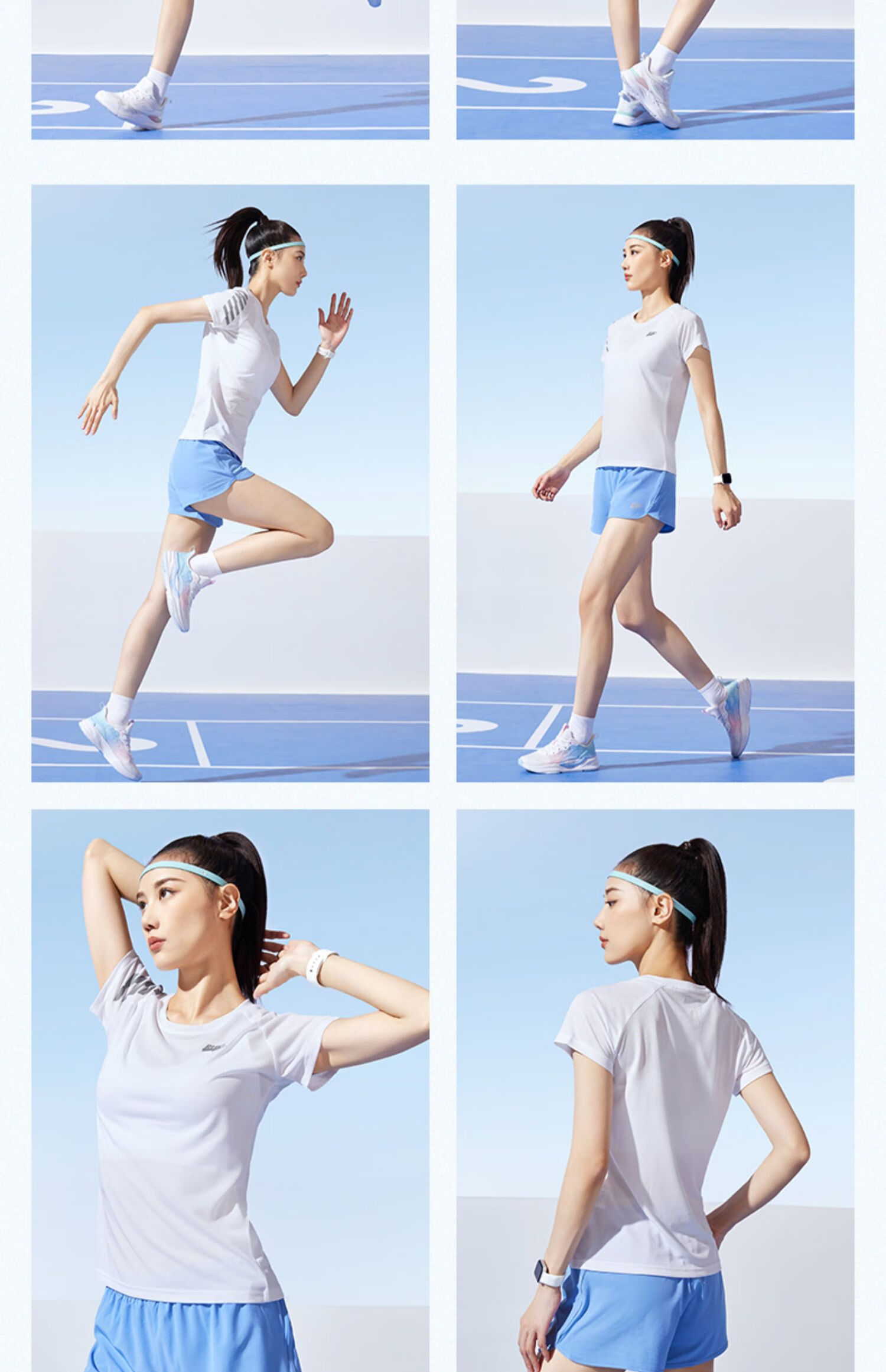 QIAODAN Short-Sleeved T-Shirt for Women, Lightweight Sports Quick-Dry Top, Round Neck, Ice Silk Casual Running Shirt, Women's Fitness Wear 2