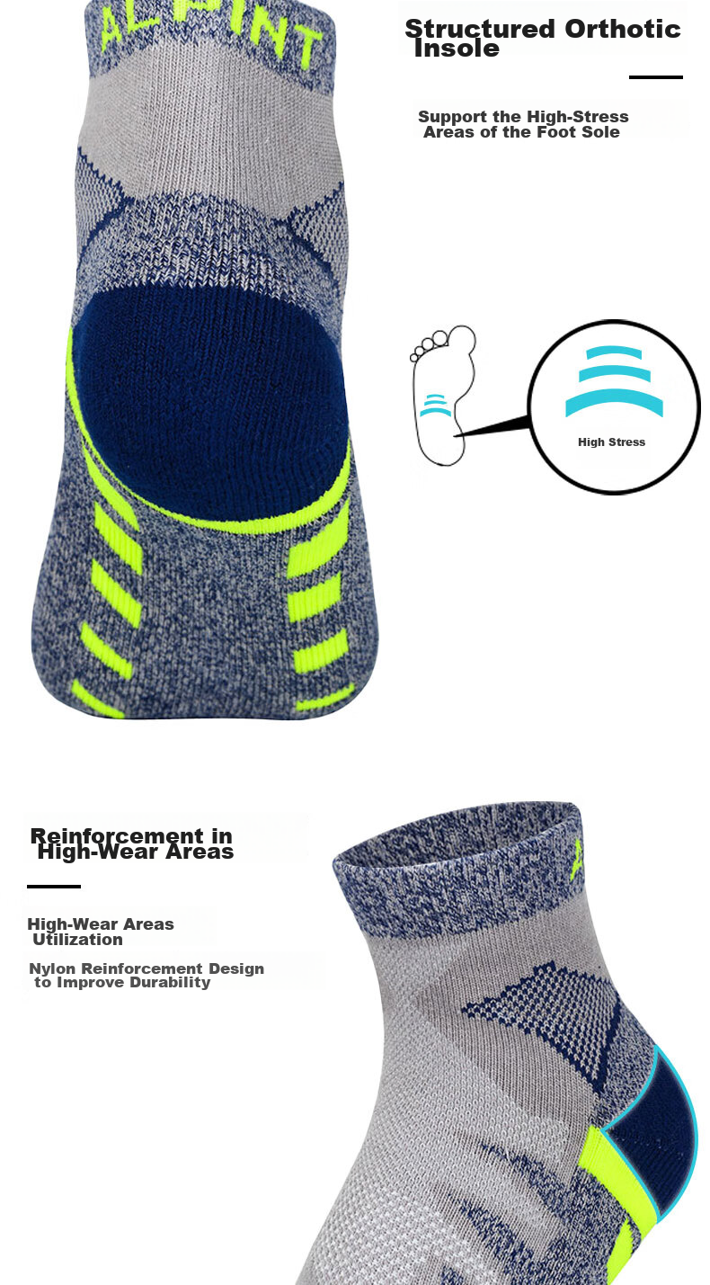 ALPINT MOUNTAIN Ermont CoolMax Professional Running Socks for Men, Hiking Socks, Short Sports Socks 5