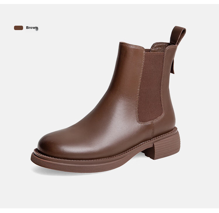 TEENMIX Women's Fleece-Lined Chelsea Ankle Boots Warm Vintage Brown - Fleece Lining [Winter 2025 New Color] Size 36 12