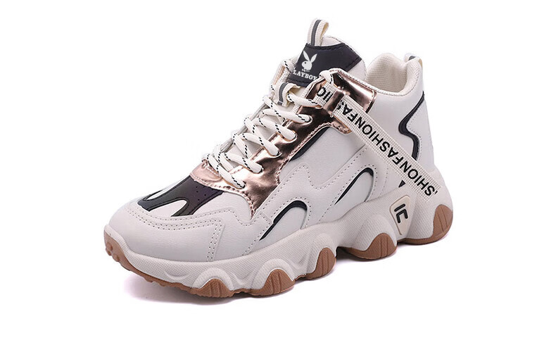 PLAYBOY Women's Shoes, Winter Fleece-Lined Dad Shoes, Warm Women's Footwear, Cold-Resistant Cotton Shoes, Women's Sneakers, 1501 Beige, Size 40 12