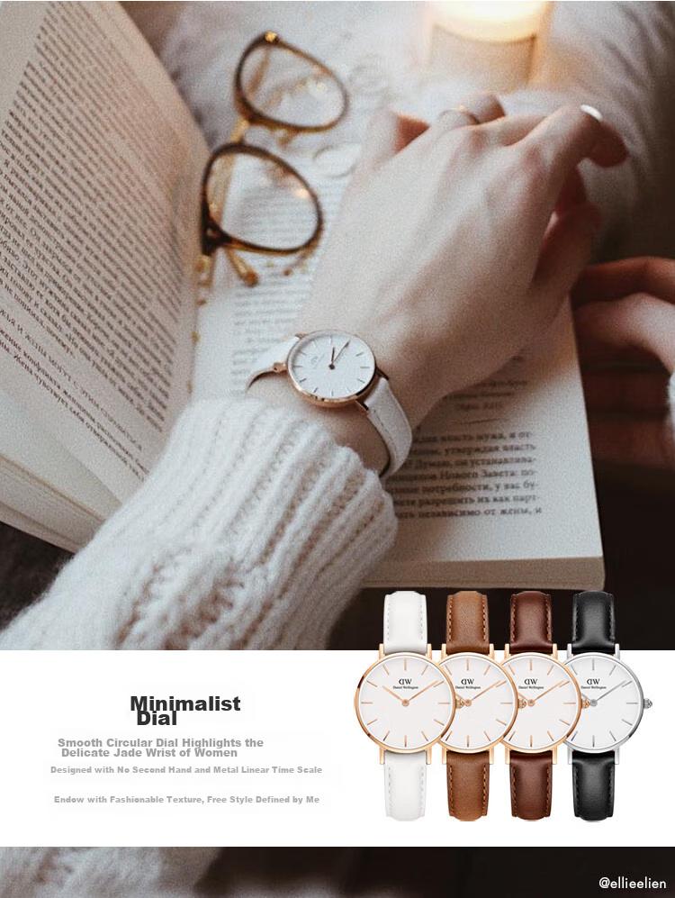 DanielWellington DW Ladies' Watch, Classic Leather Simple Fashion European And American Quartz Wristwatch, Birthday Gift for Girlfriend, DW228 3