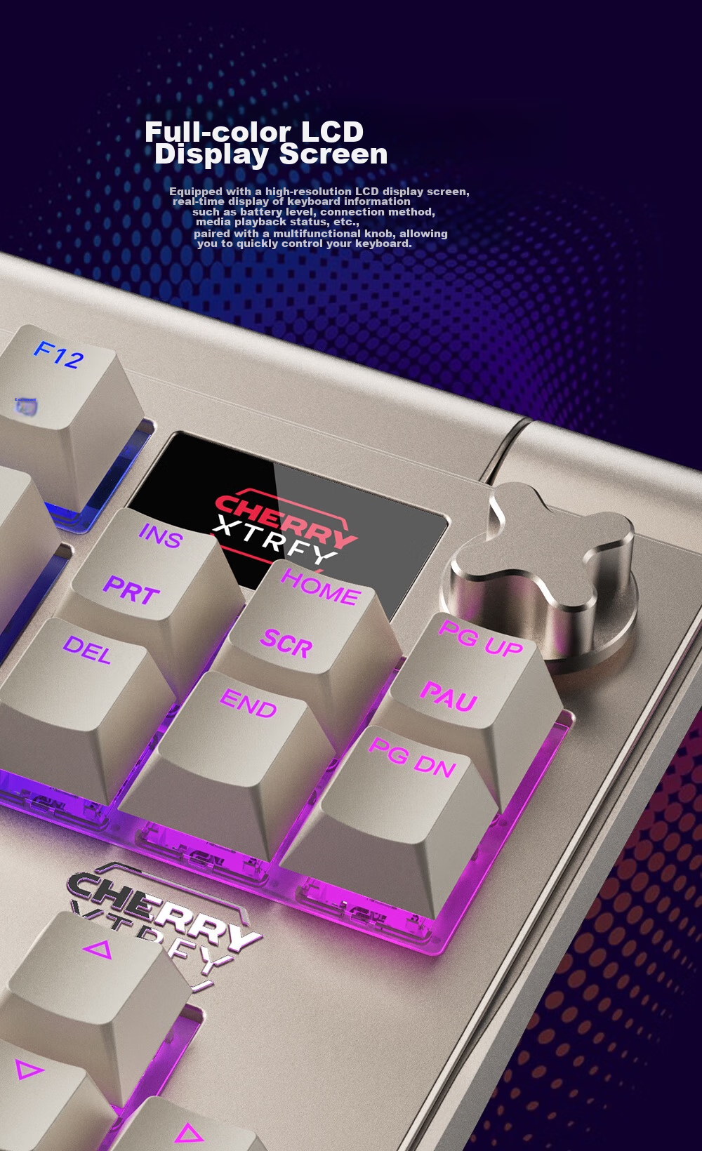 CHERRY MX8.3 Customizable Tri-Mode Mechanical Keyboard for Gaming, E-Sports, 8K Backlight, Hot-Swappable, RGB, Compatible with VALORANT, Triangle, Aluminum, And Tuhu, Compatible with Windows/Mac 10