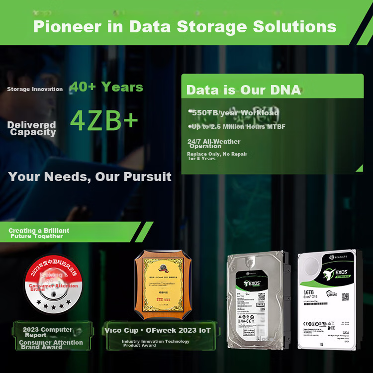 SEAGATE Enterprise-Grade Hard Drive, 6TB Capacity, 256MB Cache, 7200RPM, CMR Vertical Recording, SATA Interface, SEAGATE Galaxy Exos 7E10 Series Server Hard Drive ST6000NM019B 2