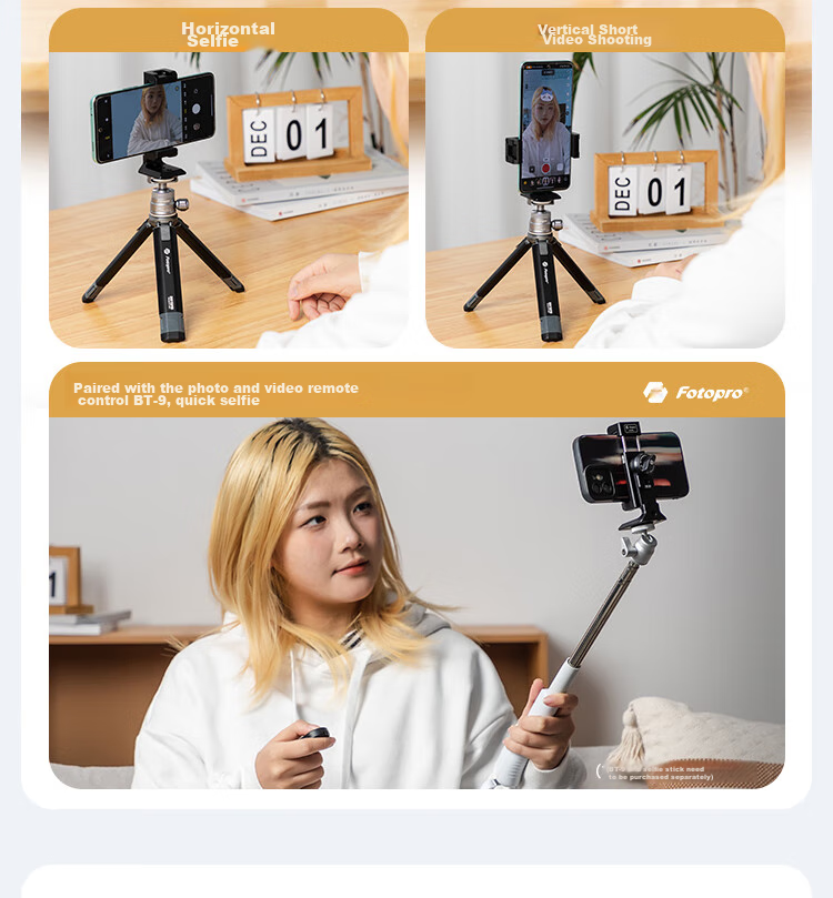 Fotopro SJ-96L Akar Yan-Tail Groove, All-Metal Double Cold Shoe with Expandable Design, Horizontal And Vertical Camera Phone Clamp 7